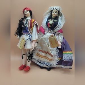 Vintage Greek Dolls Corfu & Evzon Pair